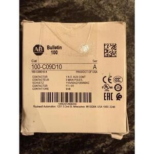 NEW AB 100-C09D10 CONTACTOR 9 AMP COIL 120 V